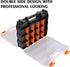 MIXPOWER 34-Compartments Double Sided Organizer with Impact Resistant Polymer and Customized Removable Plastic Dividers, Storage and Carry, Black/Orange by MIXPOWER