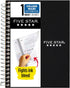 Five Star Spiral Notebook, 1 Subject, 80 Sheets, College Ruled Paper, Personal Size, Black, 7" x 4-3/8"