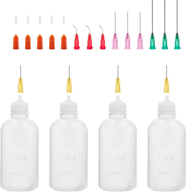100ml Precision Tip Applicator Bottle with Blunt Tip Needle and Cap, 18G 20G 25G Needle Tip Squeeze Bottle