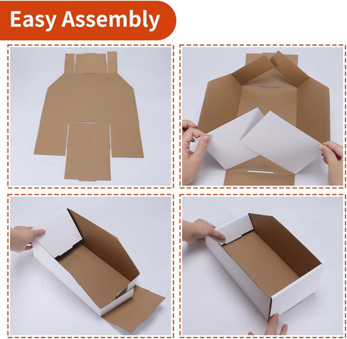 ZBEIVAN 35 Packs Cardboard Storage Bins Boxes, Easy Assembly Pantry Organizer Bins for Shelf, White