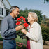 10 2 Pack Solar Garden Lights, Solar Outdoor Lights with More Realistic Rose Waterproof Solar Powered Flowers