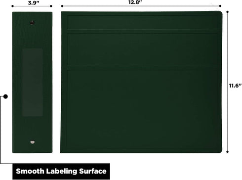 Carstens 4-Inch Heavy Duty 3-Ring Binder, Side Opening, Forest Green, Holds 600 US Letter Sheets