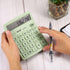 PATIKIL Desktop Calculator, 12 Digits Large LCD Display, Battery Powered, Basic Calculator for Home Office, Light Green