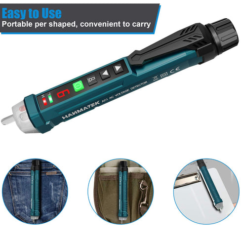 Non-Contact Voltage Tester with 9 Gear Adjustable Sensitivity, LCD Display AC Circuit Tester Tool