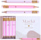 Markt Mini Pencils for Bridal Shower Games, White and Pink Baby Shower Pencils with Gold Foil Heart