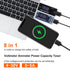 2pcs 8 in 1 USB Tester 10V 3A Voltage Current Meter Digital Multimeter Voltage Detector (Black+Blue)