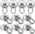VNDUEEY 10 Pack Strong Magnetic Hooks, 100Lbs Neodymium Grade-52, Heavy Duty with Swivel Carabiner Hook for Home and
