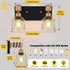2-Light FadimiKoo Rustic Style Wood Bathroom Wall Sconces, Black Gold Bathroom Vanity Light Fixtures with Metal Shade