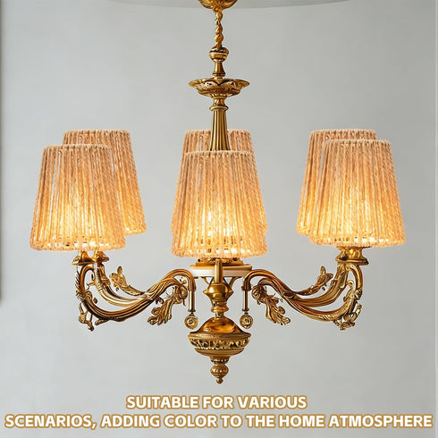 Wenceda 6 Sets Pcs Rattan Chandelier Lamp Shades Wicker Lampshades Replacement for Table Lamps,Ceiling Lights,Pendant