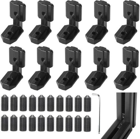 10PCS 4040 Corner Bracket L-Shape Connector for 4040 Aluminum Extrusion Accessories (Black)