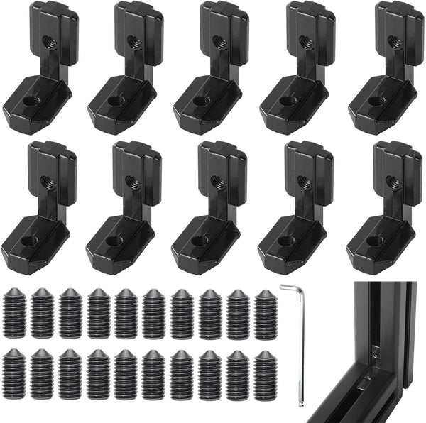 10PCS 4040 Corner Bracket L-Shape Connector for 4040 Aluminum Extrusion Accessories (Black)