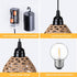 3 Pack Dimmable Outdoor Battery Operated Chandelier, Small Hanging Rattan Pendant Lights with Timer, Warm White