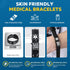 8 inches Medical Bracelets for Men Women with QR Code Medical Alert ID Bracelets for Sport Travel - Silicone Waterproof