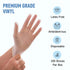 Powder Free Disposable Gloves, Large 100 Pack, Clear Vinyl Medical Exam Gloves