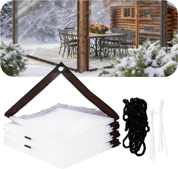 Generic Clear Waterproof Tarp with Grommets, Heavy Duty Vinyl Tarpaulin, Tear Resistant Transparent