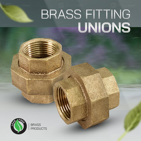 Supply Giant 1 Inch Union for 125 Lb Applications with Female Threaded Connects, Brass Construction, Economical & Easy