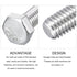 Hex Bolts (M8-1.25x90mm) 10Pcs, 304 Stainless Steel Coarse Fully Threaded Hex Head Screw Bolt for Furniture Repair