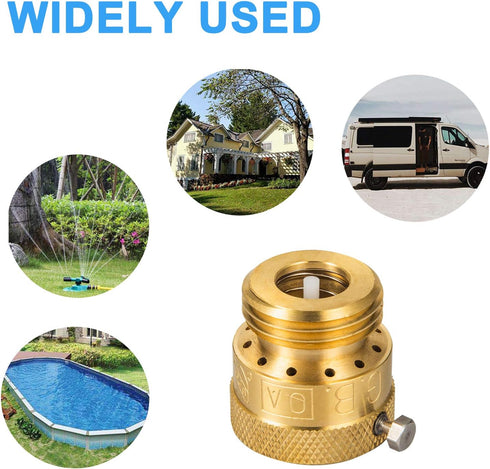 Breezliy 4-Pack Set 3/4" Brass Vacuum Breaker Anti-Siphon Hose Bib Valve for Garden Spigot RV Hose Connection Backflow
