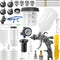 HCDDQP HVLP Paint Spray Gun Kit with 1.4/1.7/2.0/2.5mm 4 Nozzles & Air Compressor