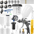 HCDDQP HVLP Paint Spray Gun Kit with 1.4/1.7/2.0/2.5mm 4 Nozzles & Air Compressor