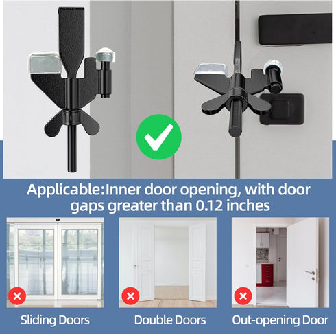 2 Pack Adjustable Portable Door Lock, Hotel Door Locks for Travelers Security, Prevent Unauthorized Entry, Door