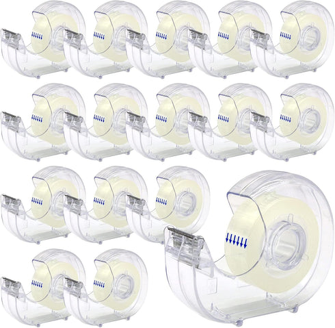 OWLKELA Clear Tapes and Refillable Dispensers, 16 Pack, 0.7" x 28 yds per roll, Transparent Tape Refills