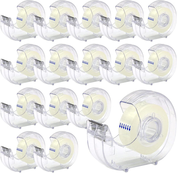 OWLKELA Clear Tapes and Refillable Dispensers, 16 Pack, 0.7" x 28 yds per roll, Transparent Tape Refills
