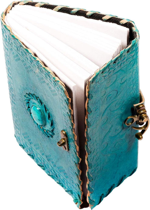 TUZECH Leather Journal, Large Handmade Bound Vintage Writing Notebook, 7 x 5 Inches, Gift for Art Sketchbook