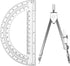 Tdfronien Students Geometry Math Set, Drawing Compass and 6 Inch Transparent Swing arm