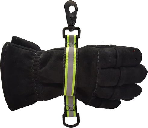 LINE2design Firefighter Glove Strap, Emergency Rescue Turnout Gear Heavy Duty Reflective Gloves Safety Leash