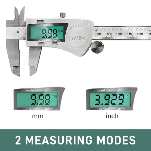 Electronic Digital Vernier Caliper, IP54 Waterproof Measuring Tool with Large LCD Screen (150mm/0-6 inch)