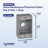 SIGMA ENGINEERED SOLUTIONS 14253-5 Metal Electrical Outlet Box, Weatherproof, Gray, 1 Gang Box with 5 Holes
