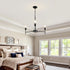 3 E26 Modern Farmhouse Chandelier Light Black Chandeliers for Dining Room Light Fixture, Round Iron Candle Chandelier