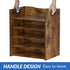 File Organizer for Desk, Wood Desk Organizer, 5 Tier Office Accessories with Handle, Mesh File Organizer