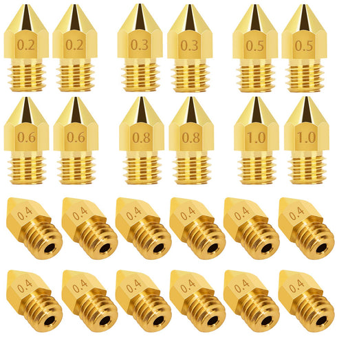 Luter 24PCS Extruder Nozzles, 3D Printer Nozzles for MK8 with Free Storage Box for Makerbot Creality CR-10 Ender 3 5