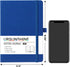 Dotted Journal/Notebook: Dot Grid Hard Cover, Premium Thick Paper, 5.3'' x 8.26'', Black Smooth Faux Leather, Deep Blue
