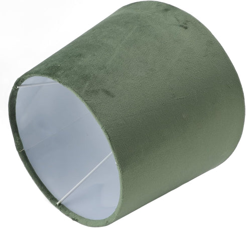 E27 E14 Small Fabric Lamp Shade Dual Use Hand Crafted for Table Floor Light Eye Care Bedroom (OD Green)