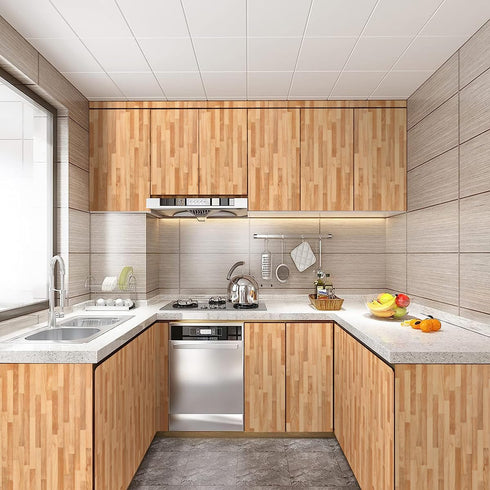 Jeweluck Wood Contact Paper Peel and Stick Wallpaper 17.7inch 196.8inch Faux Wood Peel and Stick Countertops Self Adhesive Contact Paper Waterproof Wood Wall Paper Decorative for Cabinets Vinyl by Jeweluck