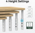 4 Bamboo Monitor Stand Riser, Adjustable Height, Laptop Stand with Airflow Vents, Desk Organizer for Computer, PC