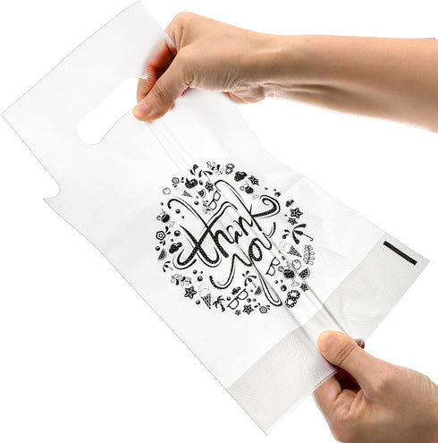 500 Pack 1-Cup Packaging 11.2 6 Lawei Handle Drinking Poly Bags, Clear Plastic Drinking Bags with Handle for Delivery