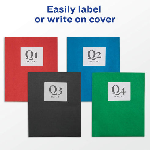 Avery Two Pocket Folders, Holds 40 Sheets, Business Card Slot, 125 Assorted Folders