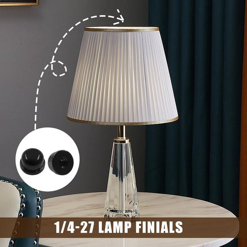 Biaungdo 2 Pack 1/4-27 Inch, Metal Lamp Finial Cap Knob, Lamp Shade Screw Cap Top Lamps Decoration for Lamps Shade