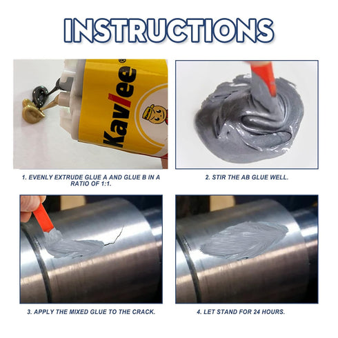 AB Glue Waterproof Sealant, All-Purpose Repair Glue, Casting Repair Glue for Metal, 2PCS Magic Welding Glue for