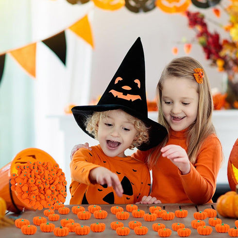 FOIMAS 33pcs 3D Pumpkin Erasers, Mini Rubber Erasers for Kids, Halloween Fall Party Favors