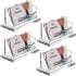 PARTSPOWER 4 Packs Acrylic Business Card Holders, Horizontal Clear Name Card Display Stand, Desk Accessory Organizer