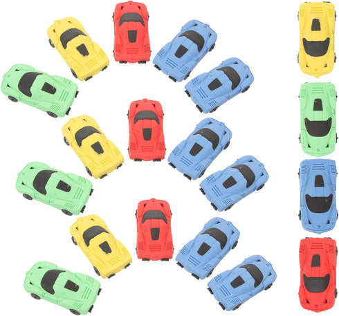 Mini Novelty Erasers, 20pcs Cartoon Rubber Erasers, Plastic Racing Car Shape for School Student Stationery
