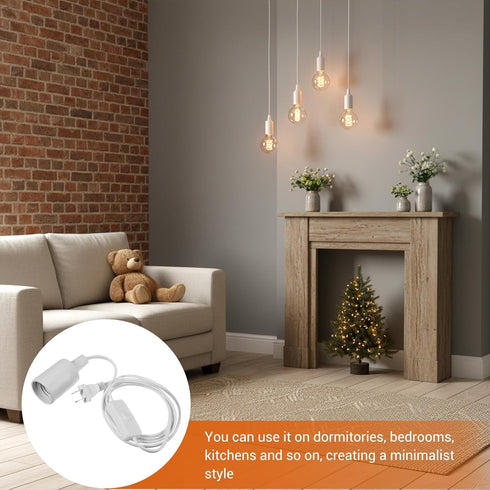 10 Pack E26/E27 Bulb 6 LED Light Socket Hanging Light Cord Pendant Lights Cord with Switch Lights Socket Extension
