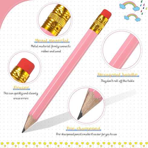 Zonon 48 Pieces Golf Pencils, Mini Pencils with Eraser for Kids, Bridal Shower, School, Office Writing