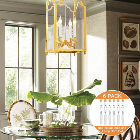 Helunsi 6 Sets E12 Chandelier Socket, Candelabra Socket Replacement, Adjustable Height Chandelier Light Socket