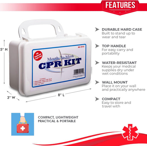 NOVAMEDIC 8.3x5x3.1, First Aid CPR Mask Kit for Adult, Child and Infant, Detachable Single Valve Pocket Resuscitator